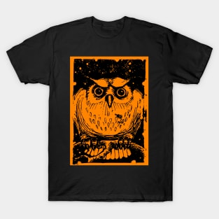 Spooky Orange Halloween Owl T-Shirt